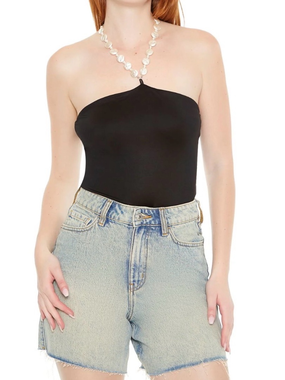 Forever 21 Black Strapless Bodysuit